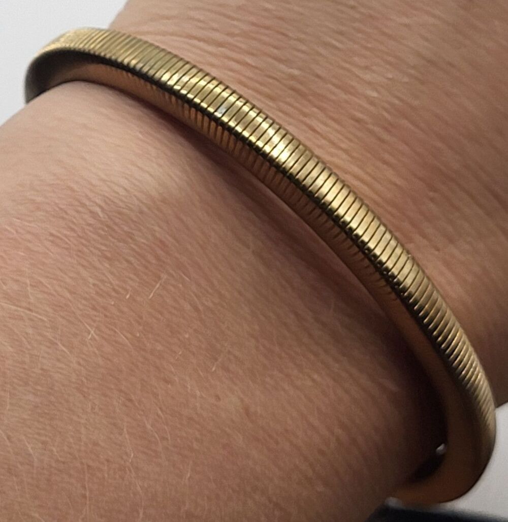 Vintage Golden Retro Spring Coil Bracelet 7in